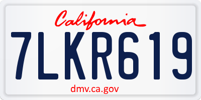 CA license plate 7LKR619