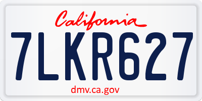 CA license plate 7LKR627