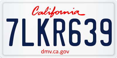 CA license plate 7LKR639