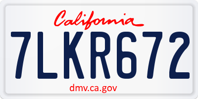 CA license plate 7LKR672