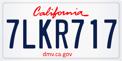 CA license plate 7LKR717