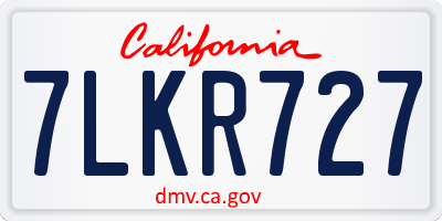 CA license plate 7LKR727