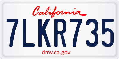 CA license plate 7LKR735