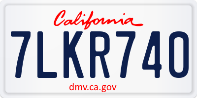 CA license plate 7LKR740