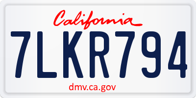 CA license plate 7LKR794