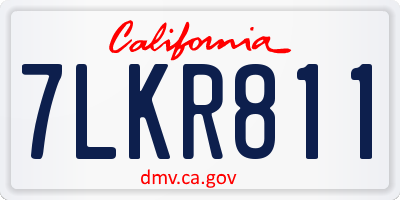 CA license plate 7LKR811