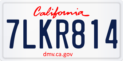 CA license plate 7LKR814