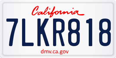 CA license plate 7LKR818