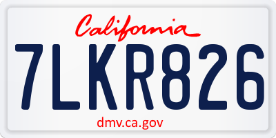 CA license plate 7LKR826