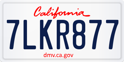 CA license plate 7LKR877
