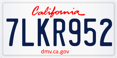 CA license plate 7LKR952