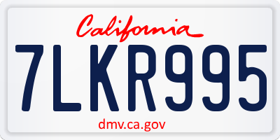 CA license plate 7LKR995