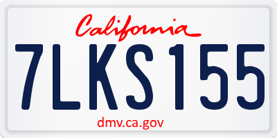 CA license plate 7LKS155