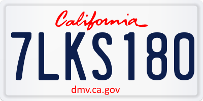 CA license plate 7LKS180