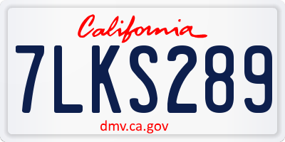 CA license plate 7LKS289