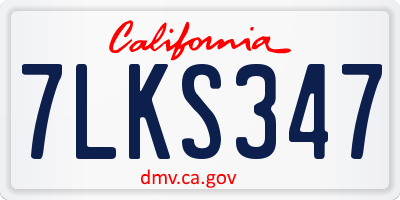 CA license plate 7LKS347