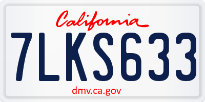 CA license plate 7LKS633