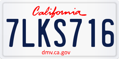 CA license plate 7LKS716