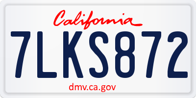 CA license plate 7LKS872