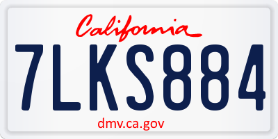 CA license plate 7LKS884