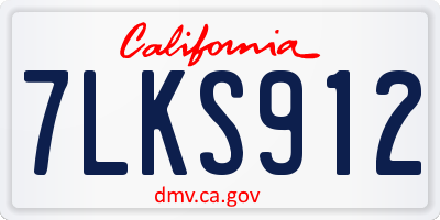 CA license plate 7LKS912