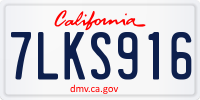 CA license plate 7LKS916