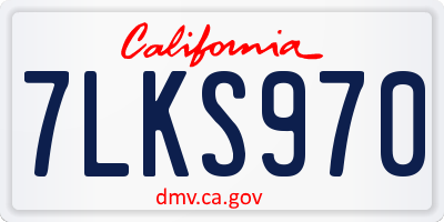 CA license plate 7LKS970