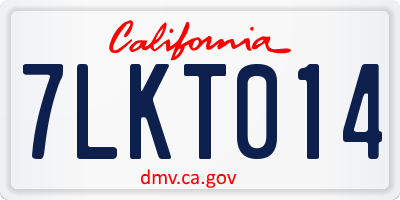 CA license plate 7LKT014