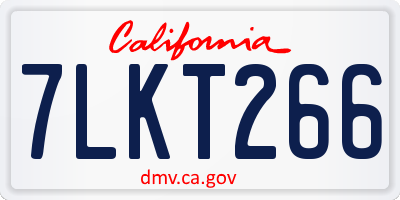 CA license plate 7LKT266