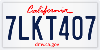 CA license plate 7LKT407
