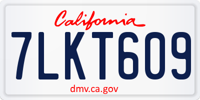 CA license plate 7LKT609