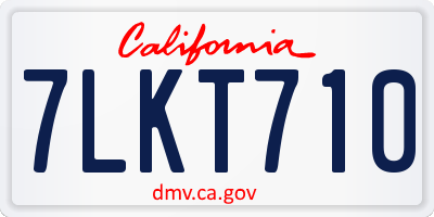 CA license plate 7LKT710