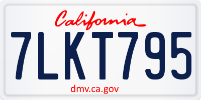 CA license plate 7LKT795