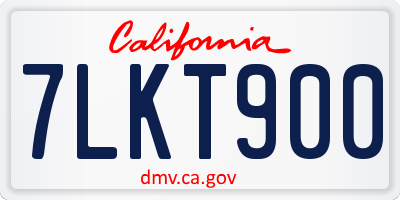 CA license plate 7LKT900