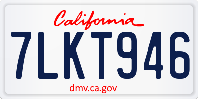 CA license plate 7LKT946