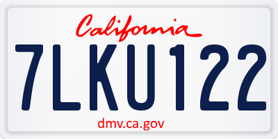 CA license plate 7LKU122