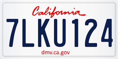 CA license plate 7LKU124
