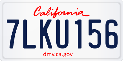 CA license plate 7LKU156