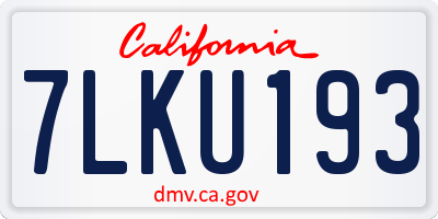 CA license plate 7LKU193