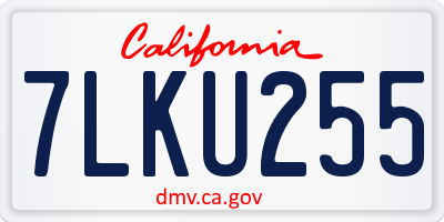 CA license plate 7LKU255
