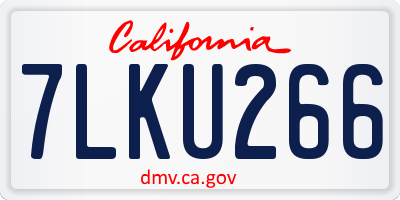 CA license plate 7LKU266