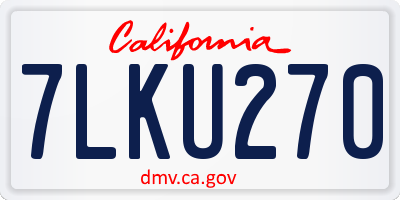 CA license plate 7LKU270