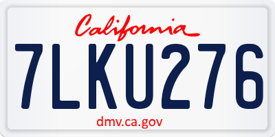 CA license plate 7LKU276