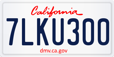 CA license plate 7LKU300