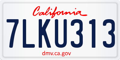 CA license plate 7LKU313