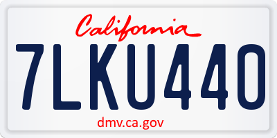 CA license plate 7LKU440