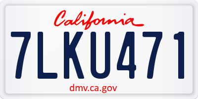 CA license plate 7LKU471