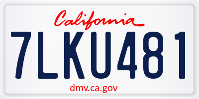 CA license plate 7LKU481