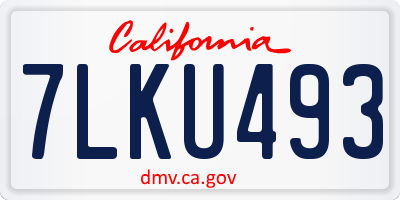 CA license plate 7LKU493