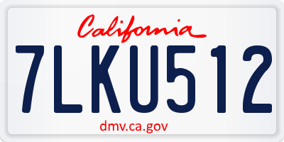 CA license plate 7LKU512